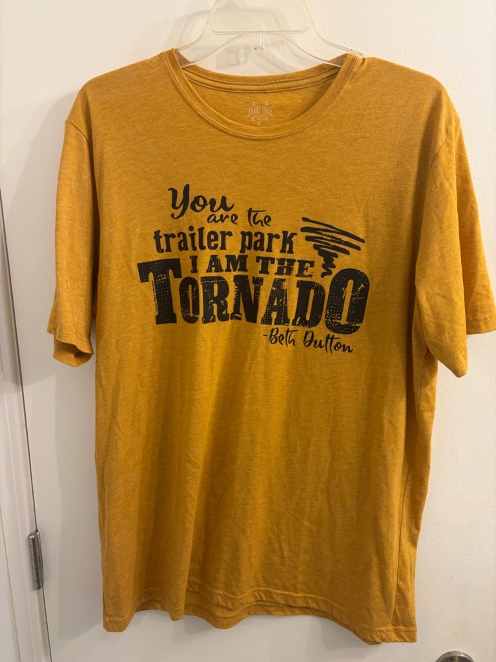 Beth Dutton 'I Am the Tornado' Mustard Short Sleeve Tee